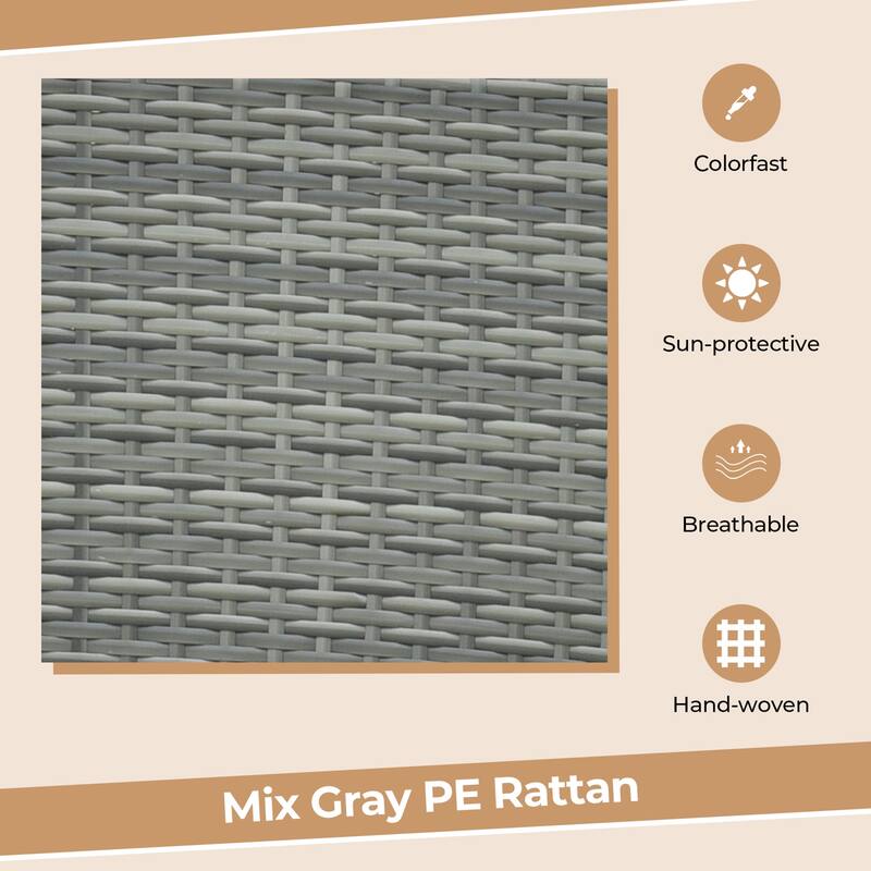 Gymax Set of 4 Rattan Patio Bar Stools Outdoor Bar Height Chairs w/