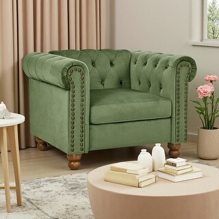 Classic Chesterfield Tufted 1-Seater Sofa Chair with Button Back ...