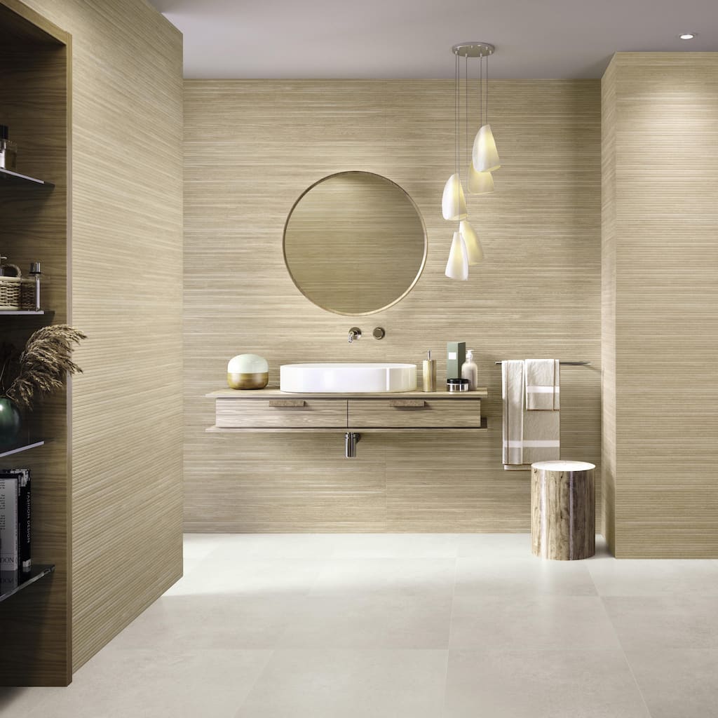 Merola Tile Larchwood Alder 15-3/4" x 47-1/4" Fluted Ceramic Wall Tile
