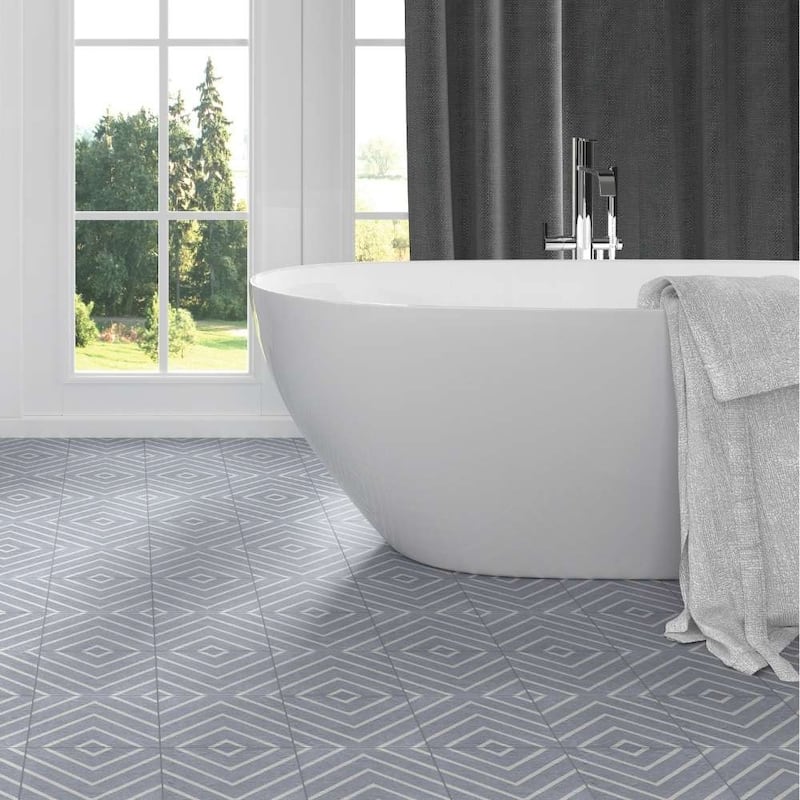 Verity Woven 8x8 Matte Porcelain Encaustic Tile - Floor, Wall, Backsplash