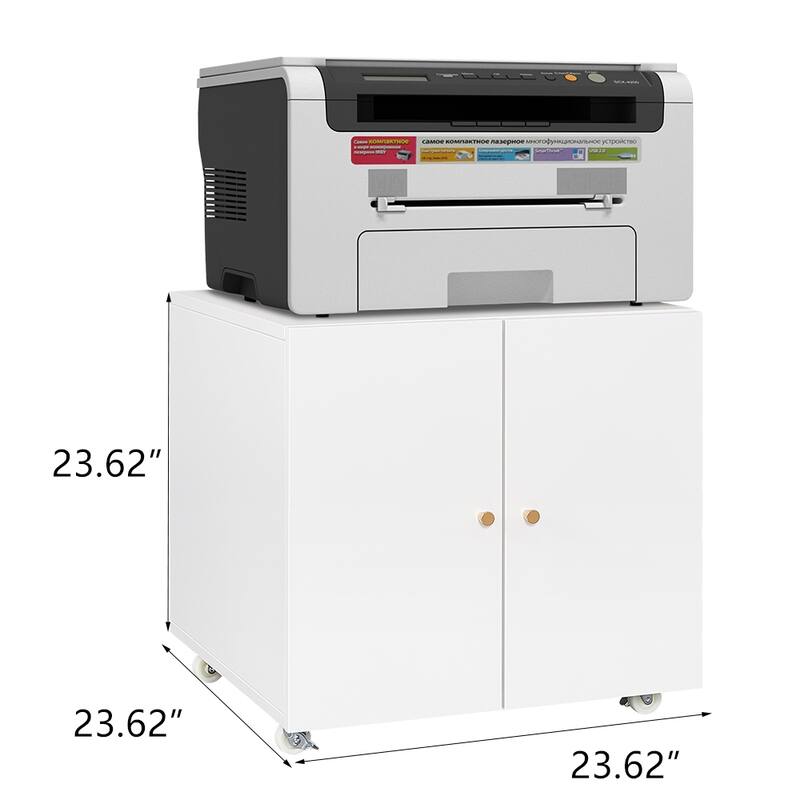 Mobile Printer Tables With Storage Metal Printer Stand Rolling File Cabinet With Doors And Adjustable Shelf