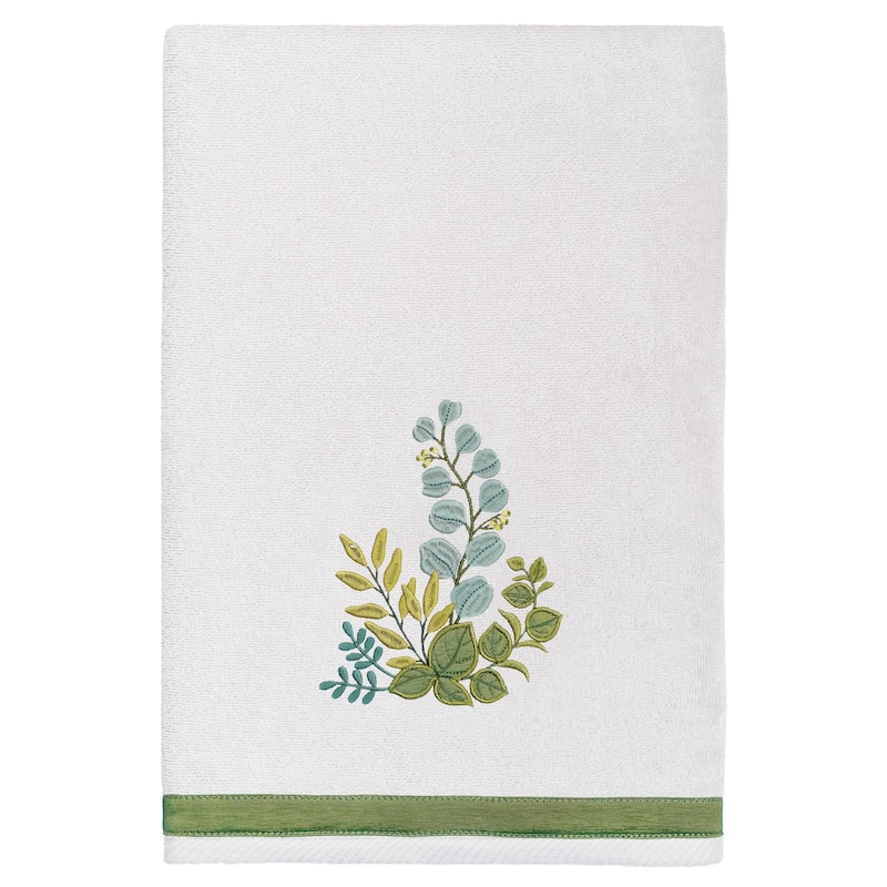 Authentic Hotel and Spa 100% Turkish Cotton Botanica 2PC Embellished Bath Towel Set