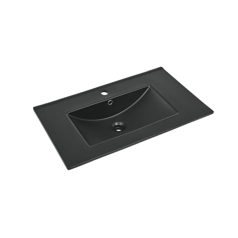 Swiss Madison SM-VT230 30" Vanity Top Bathroom Sink - Matte Black - Anthracite Finish