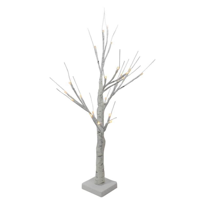 24" Lighted Christmas Twig Tree Outdoor Decoration - Warm White LED Lights