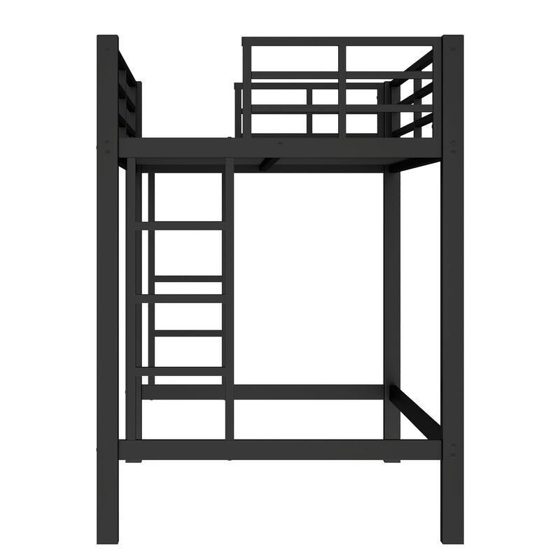 Twin/Twin XL Size Metal Loft Bed with Ladder and Guardrails, Study Space Saving Design