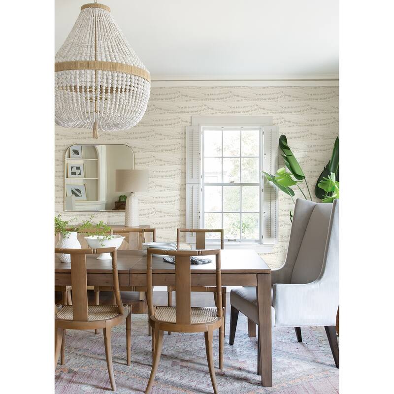 Chesapeake Rannell Beige Abstract Scallop Wallpaper