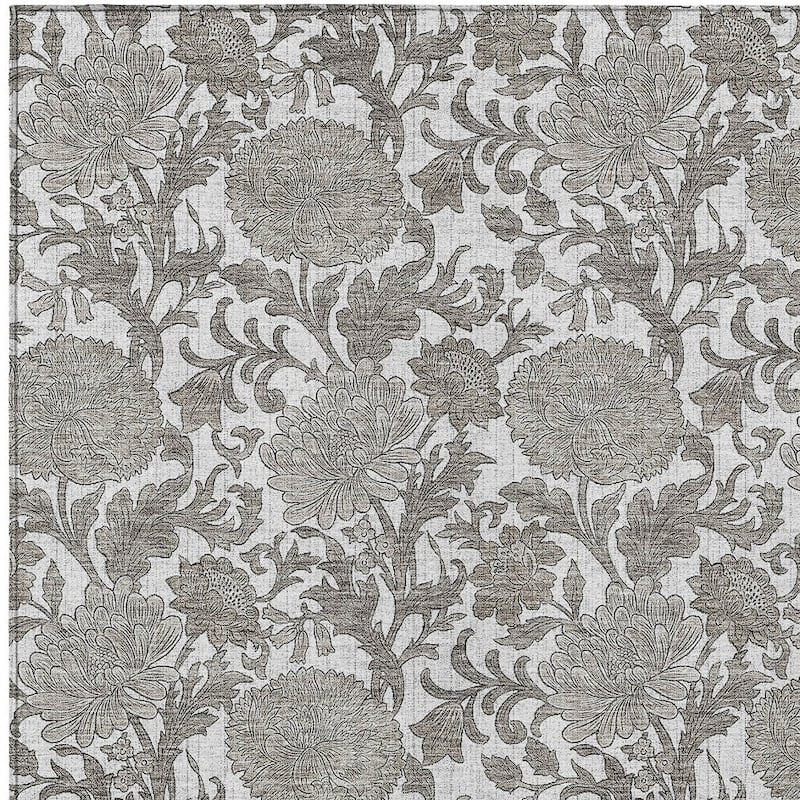 HomeRoots Floral Transitional Rectangle Outdoor Rug