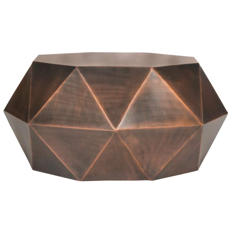 SAFAVIEH Astrid Faceted Copper Coffee Table - 31" x 15.5" x 31"