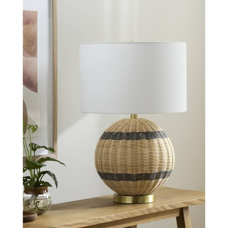 Livabliss Briec Traditional Accent Table Lamp - Cream/Metallic-Brass