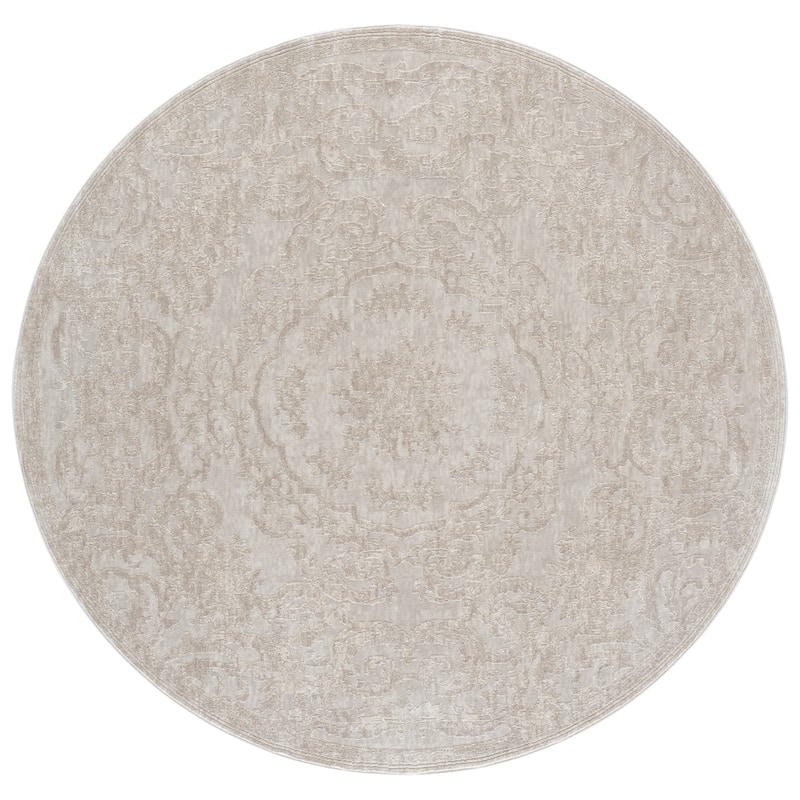 SAFAVIEH Reflection Ulferdina Rug - 6'7" Round - Ivory/White