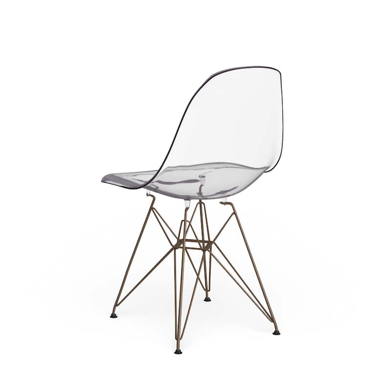 Clear and Gold Metal Eiffel Chair (Set of 2)