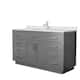 Option Dark Gray, Nickel Trim, White Cultured Marble Top