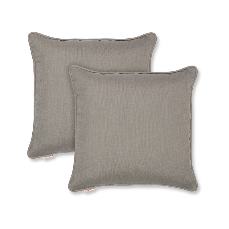 Sunbrella by Austin Horn Classics Corded-Edge Filled Pillow (Set of 2) - 20x20 - Dove