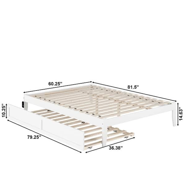 dimension image slide 6 of 7, Colorado Bed with USB Turbo Charger and Twin Extra Long Trundle