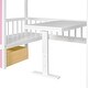 preview thumbnail 7 of 16, Twin Over Twin Bunk Bed with Changeable Table Desk with 2 Drawers, Pink