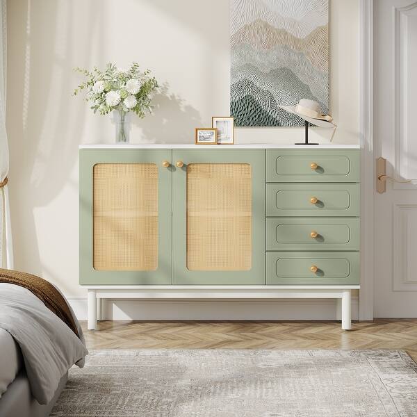 green rattan dresser 47-Inch Modern 4-Drawer with Doors - Bed Bath & Beyond maxi skirt