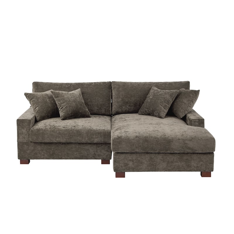 Modern Oversized Chenille Modular Sectional Sofa With Chaise