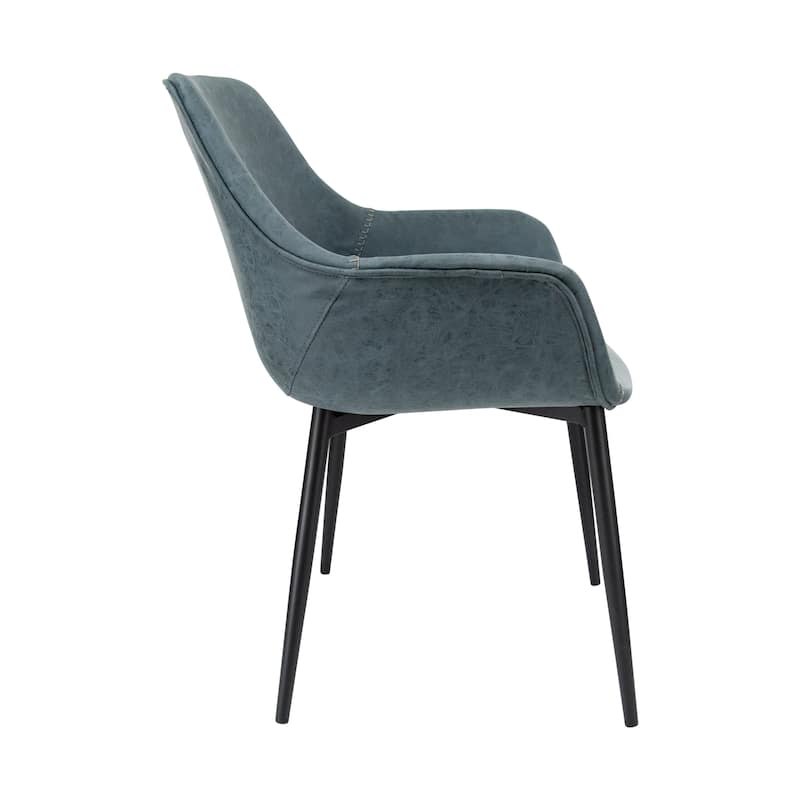 Markley Leather Dining Chair with Iron Legs Set of 4 Modern Accent Armchair