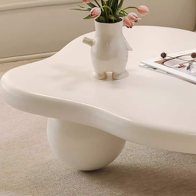 48" Modern Coffee Table, Cloud Shaped, Wood