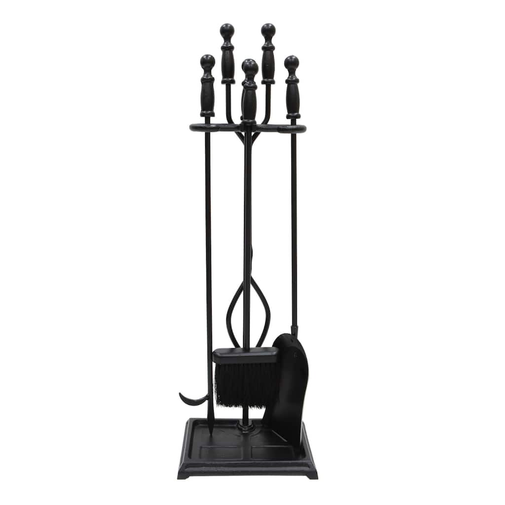 Achla Designs Westminster Fireplace Set of 4 Tools, 30 Inch Tall, Black