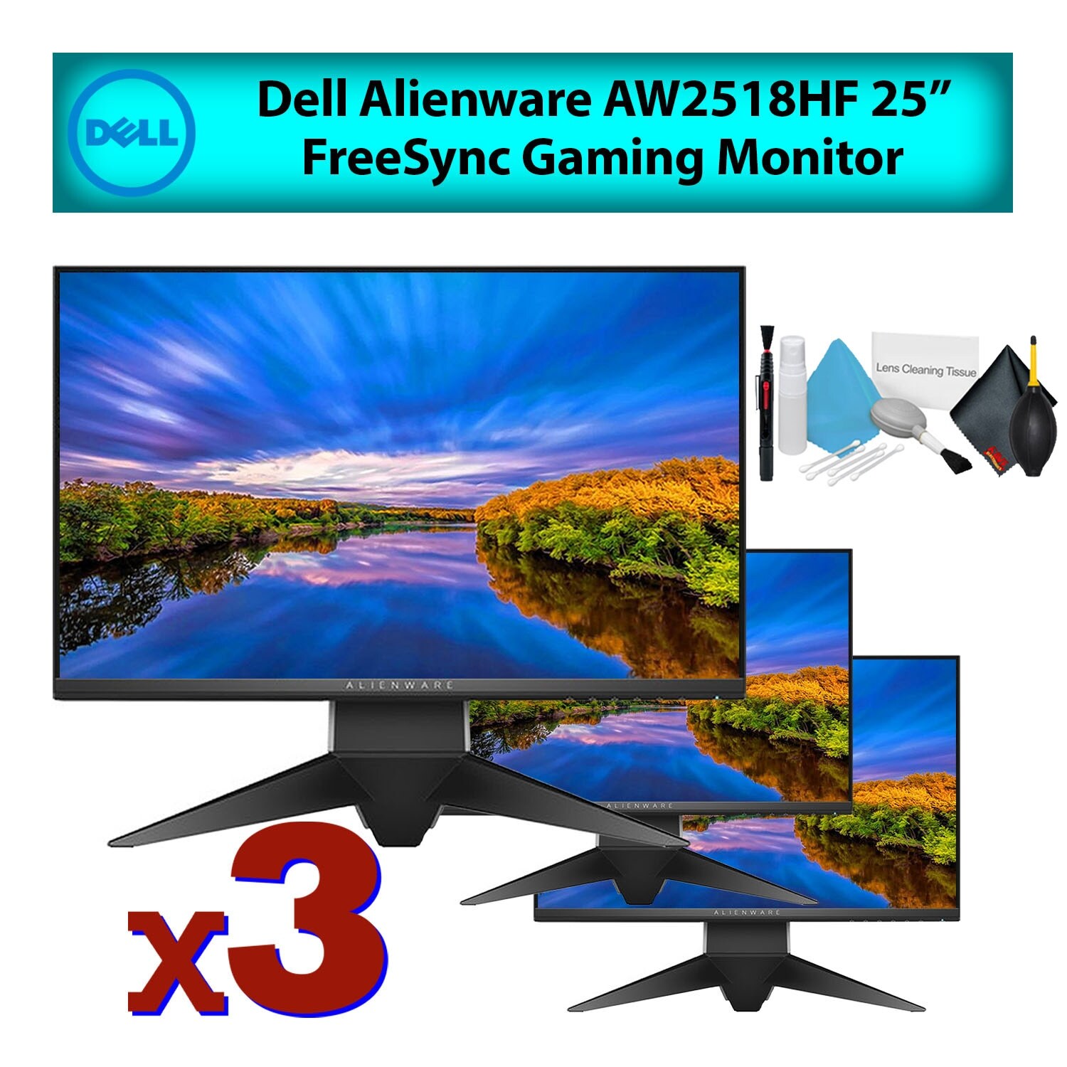 Shop Dell Alienware Aw2518hf 25 16 9 Freesync Gaming Computer Monitor 3 Pack Overstock 28787348