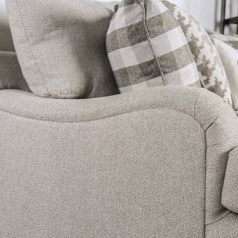 Zito Transitional Grey Linen Fabric Padded Sofa by Furniture of America