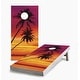 preview thumbnail 1 of 5, Sunset Palm Tree Cornhole Game (Choose Wraps or Boards) 2x4 Boards (24" x 48") - Include ALL Accessories