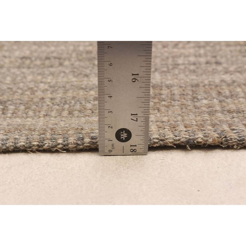 ECARPETGALLERY Flat-Weave Anatolia Patch Grey Wool Kilim - 6'7 x 10'7