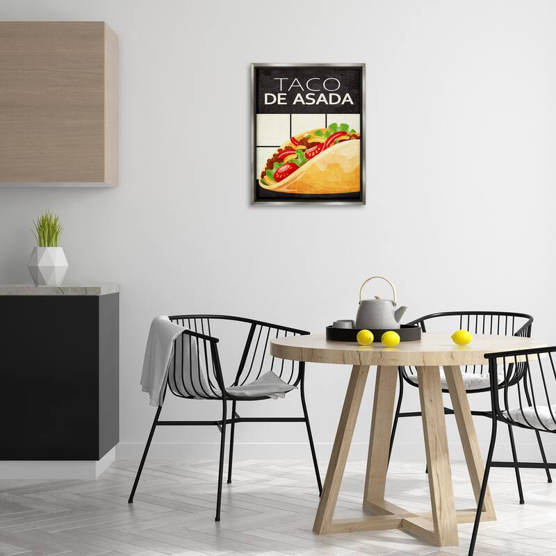 Stupell Taco Classic Meal Framed Floater Canvas Wall Art Design By Kim Allen