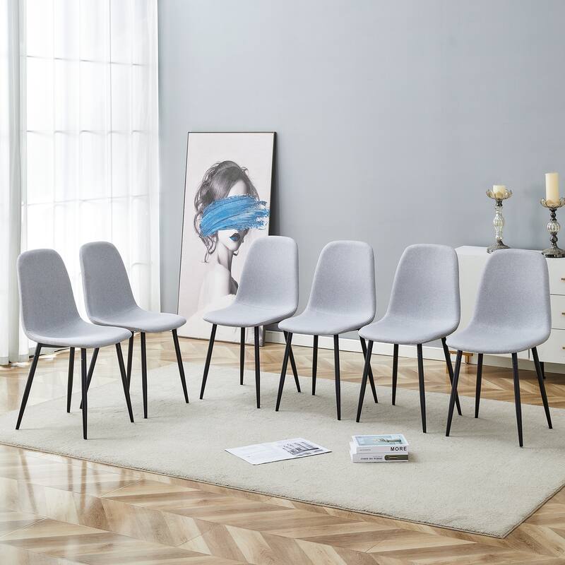 Modern Kitchen Side Chairs with Metal Legs Dining Chair Set of 4 Armless Side Chair for Dining Room