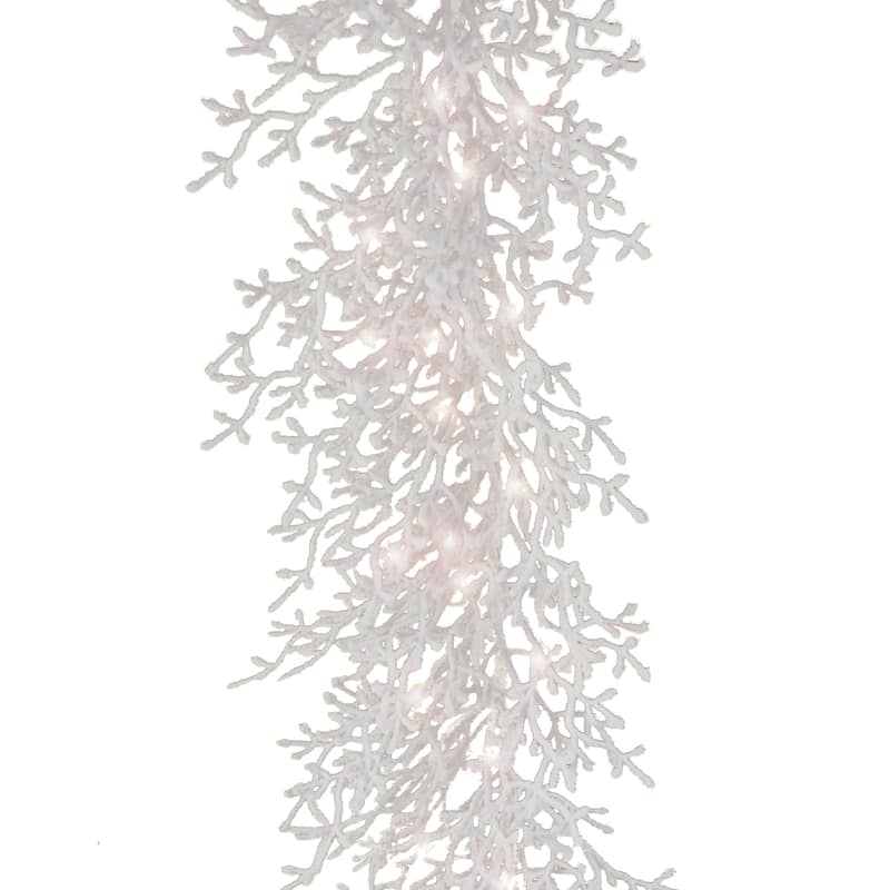 National Tree Company 6 ft. HGTV Home Collection Pre-Lit Christmas by the Sea Coral Garland - 6 ft