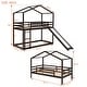 preview thumbnail 9 of 25, Twin over Twin Wooden Bunk Bed with Roof, Slide, Ladder, and Safety Guardrails
