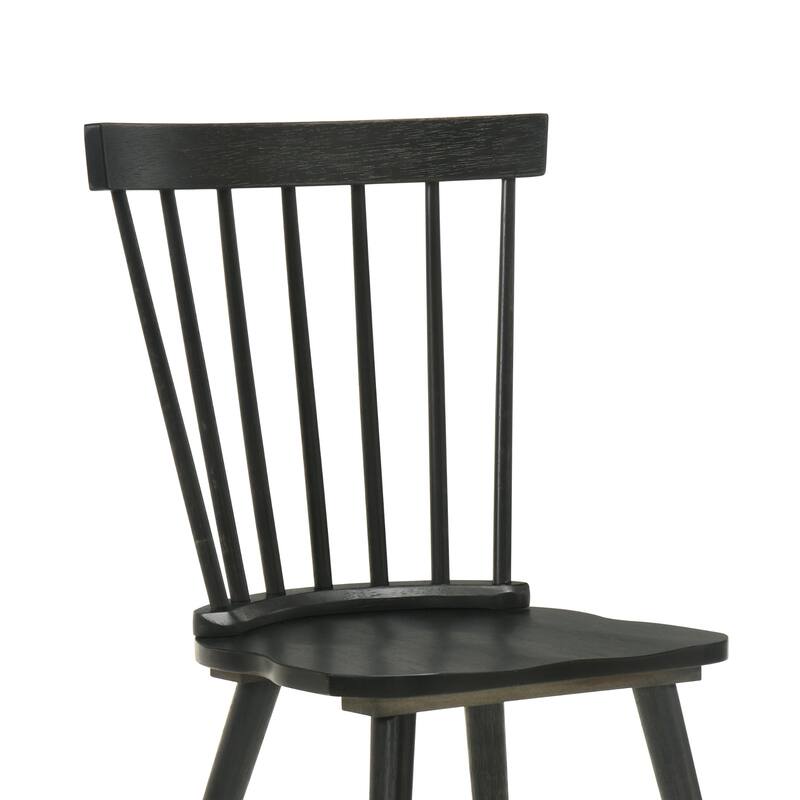Farmhouse Dining Chair Side Chair Black Meeting Room Chair Set of 2 Office Chair Coffee Chair with Wood Legs