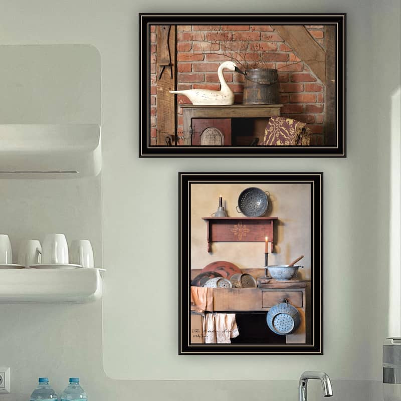 2-Piece Framed Wall Art Set - Home Sweet Home, Black Frame