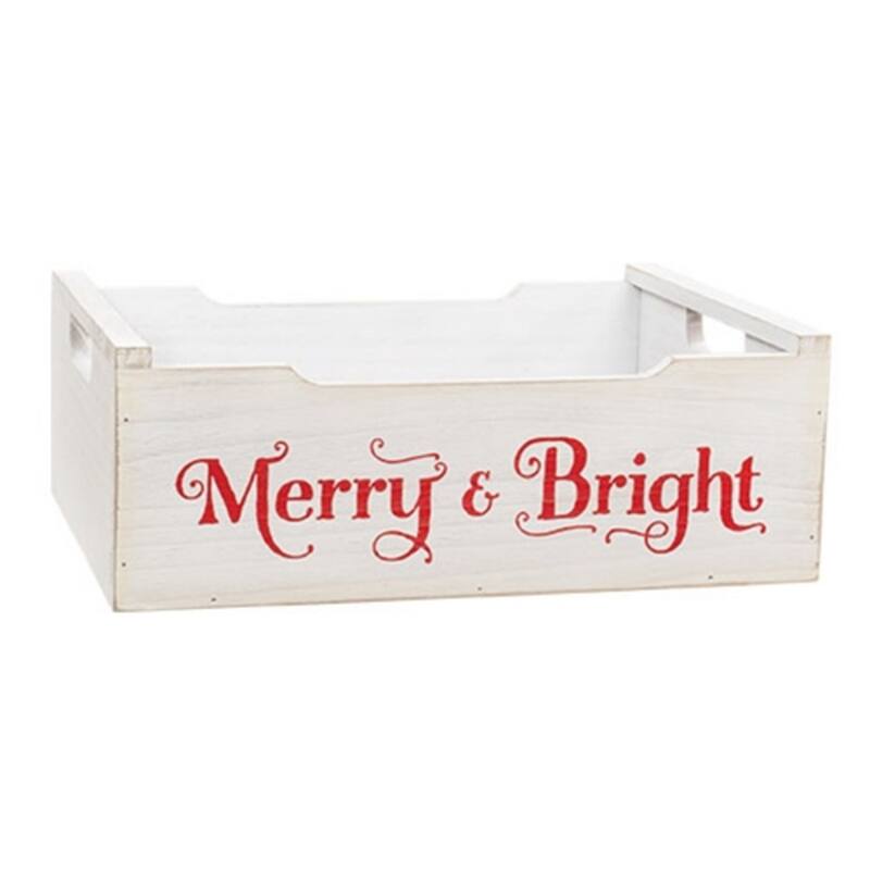 3/Set - Most Wonderful Time of the Year Wooden Crates w/Handles - Multi