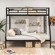 preview thumbnail 16 of 19, Costway Twin Over Full Metal Bunk Bed with Integrated Ladder - See Details