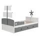 preview thumbnail 8 of 7, Gray Twin Pine Boat-Shaped Platform Bed with Trundle, Storage, Rails
