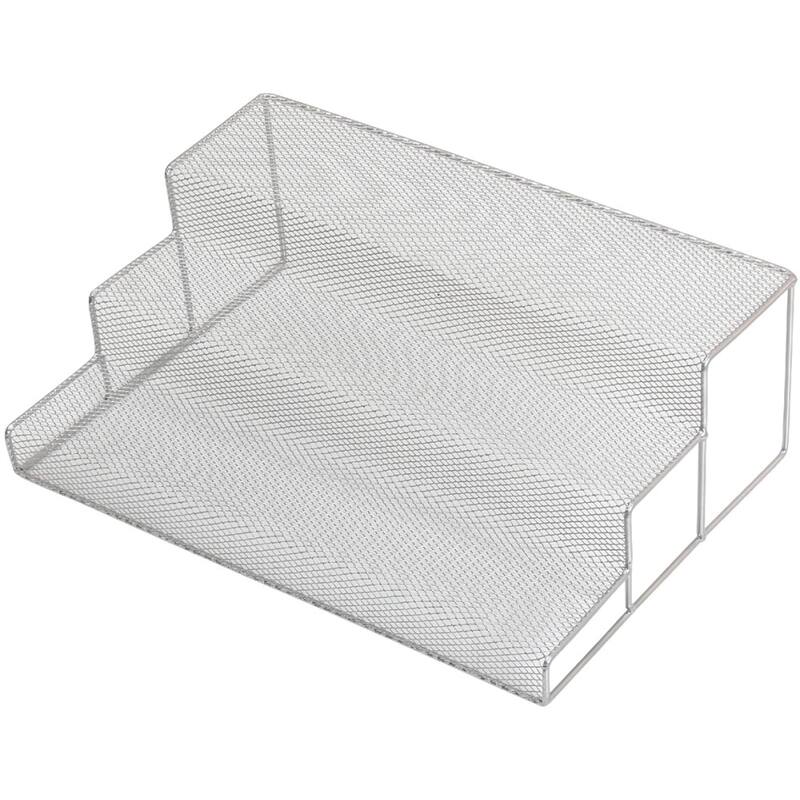 YBM Home Kitchen Mesh 3 Tier Spice Rack Step Shelf Organizer, Multipurpose, - 11.75" L x 8.25" W x 4" H