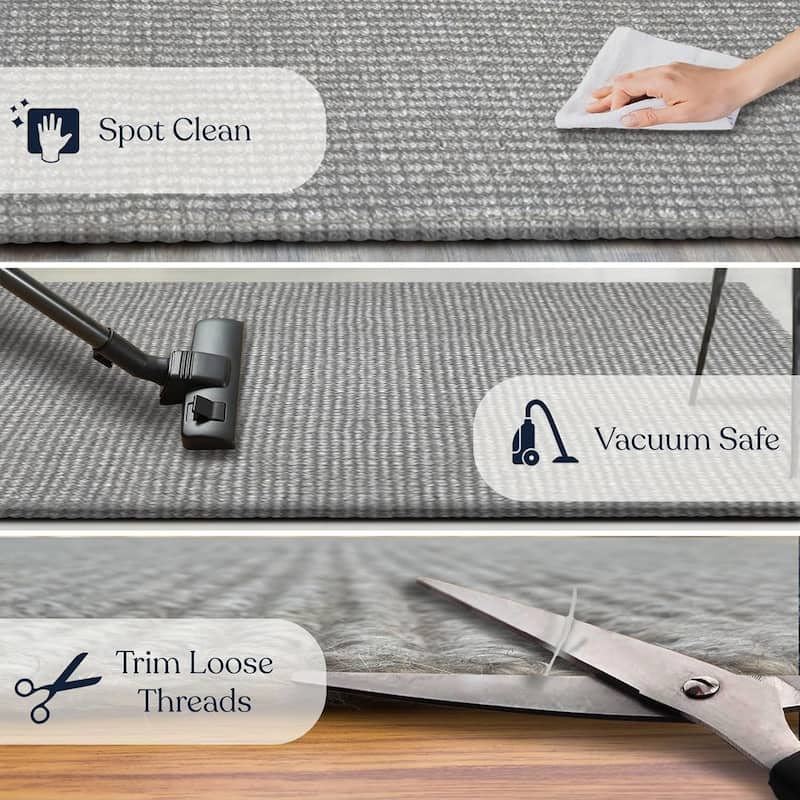 Delara Premium Handwoven Natural Fiber Area Rug, 60% Wool 40% Jute excellent choice in high-traffic areas such as Living rooms