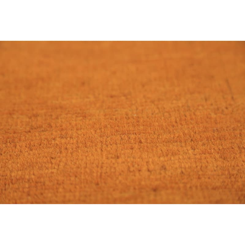 Modern Gabbeh Oriental Rug Hand-Knotted Solid Orange Wool Carpet - 3'2" x 5'7"