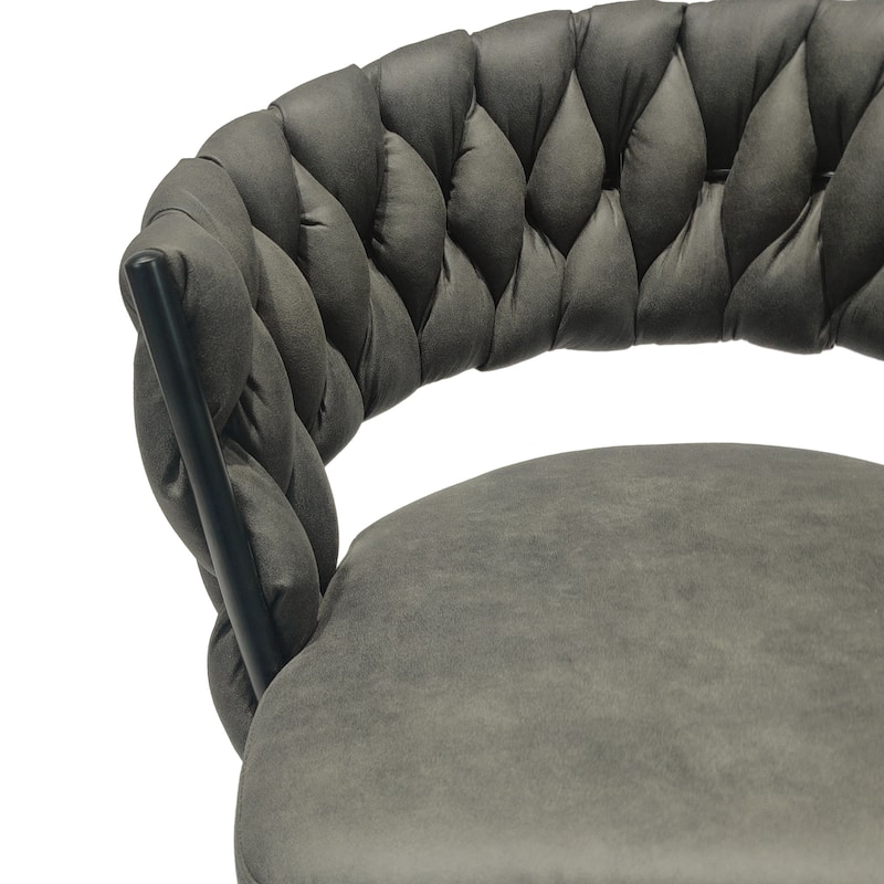 Upholstered Counter Stool Arm Chairs Set of 2