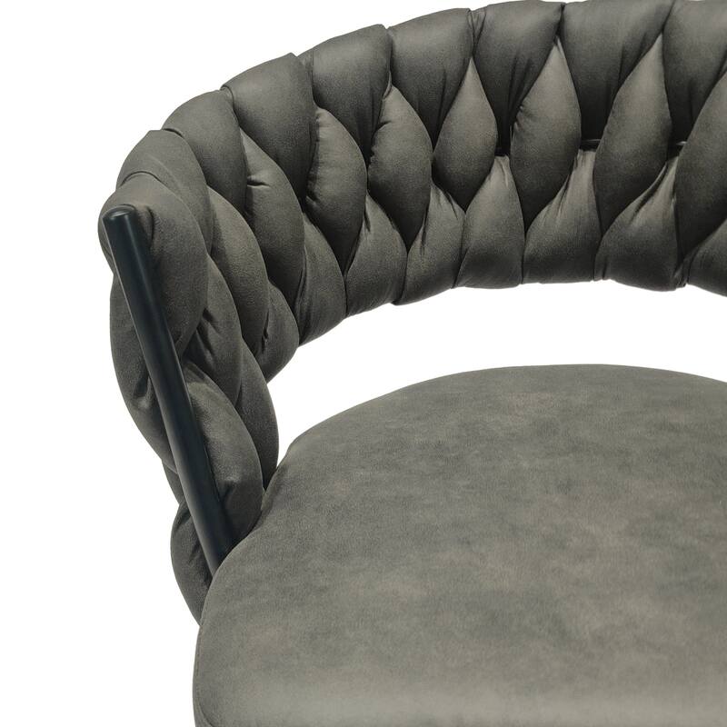 Woven Bar Stool Set of 2,Black legs Barstools