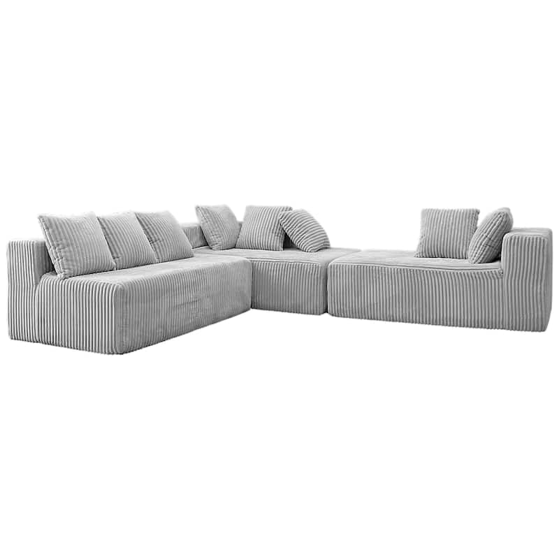 GDFStudio - American Design Modular 130" U-Shaped Sectional Sofa, Chaise Lounge with Reversible Layout