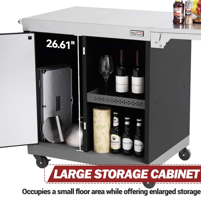 Royal Gourmet PC3201S Movable Kitchen Island Cart
