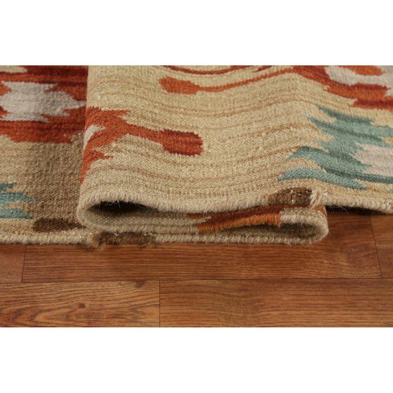 Geometric Kilim Ikats Oriental Living Room Area Rug Wool Hand-woven - 8'11" x 13'4"