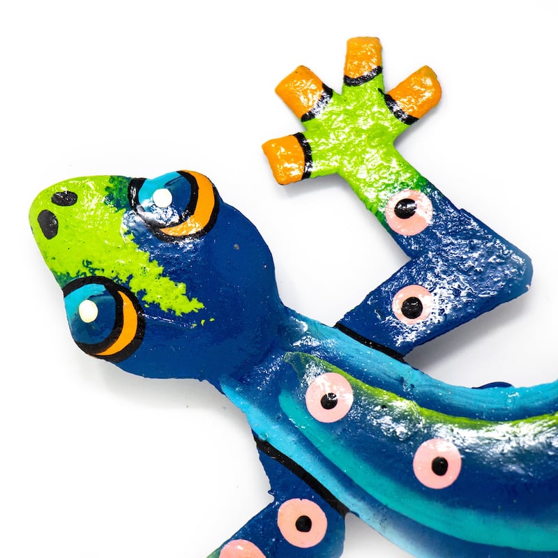 Handmade Recycled Metal Gecko Wall Art (Haiti)