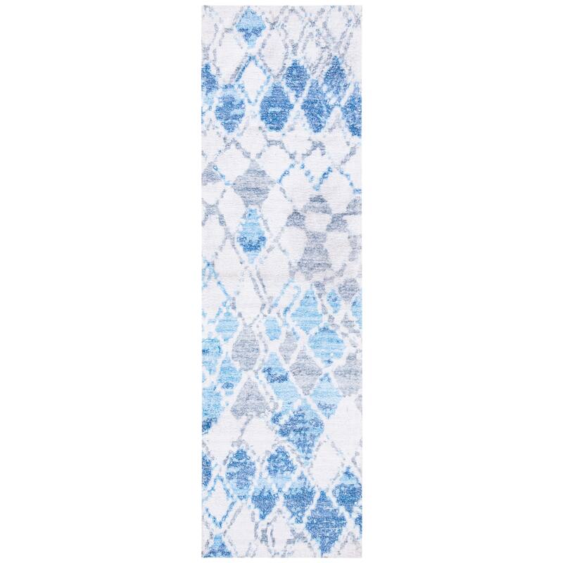SAFAVIEH Handmade Saffron Myranda Modern & Contemporary Trellis Ivory/Blue Cotton