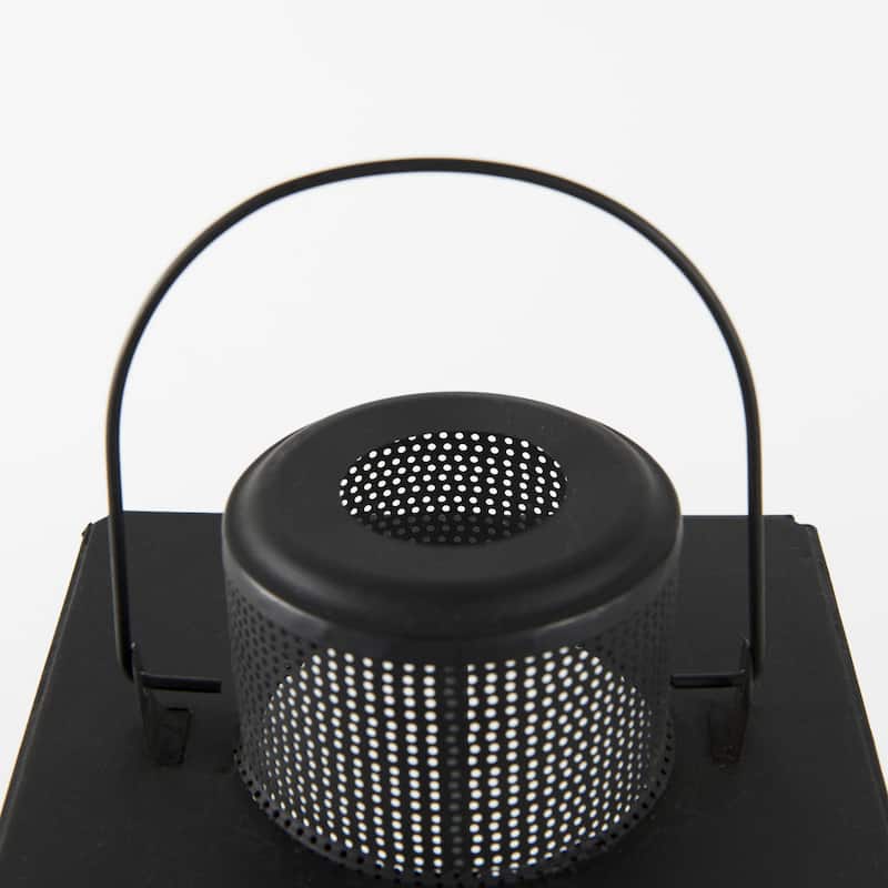 Gamfield Small Black Metal & Glass Candle Holder Lantern