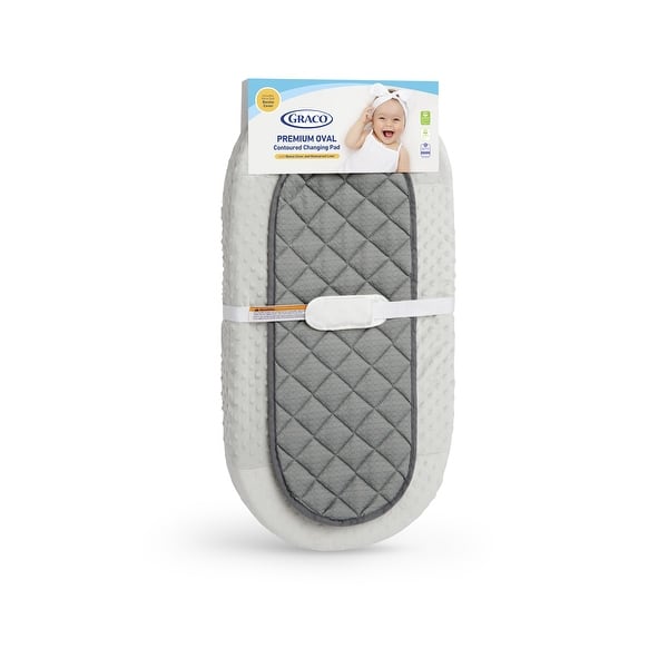 slide 2 of 11, Graco Oval Contoured Changing Pad Polyester - White