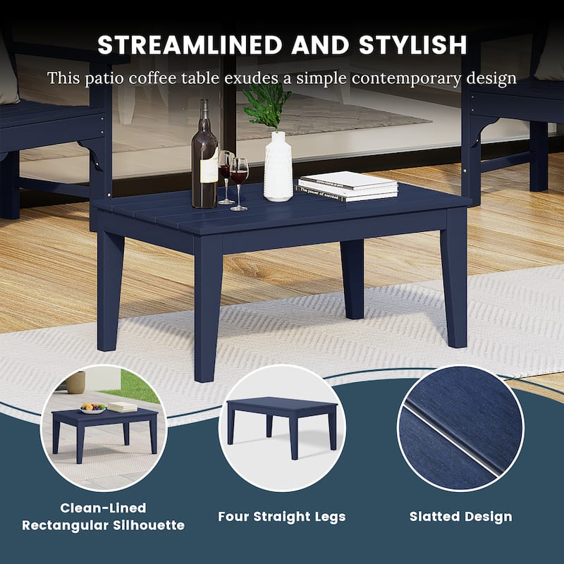 Polytrends Laguna Outdoor Patio Conversation Coffee Table